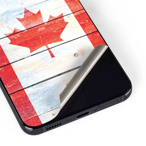 Canada Flag Light Wood Galaxy S22 Plus Skin